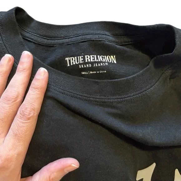 🦞5/$20🦞Sz Sm|XS True Religion Branded Long Sleeve Black Women's , Unisex Shirt - Picture 3 of 3